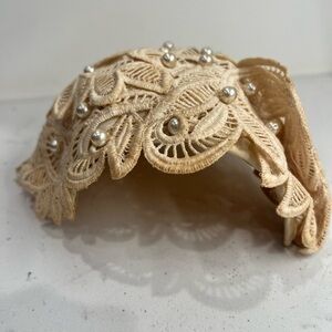 Vintage 1940s/50s Ivory Lace Half Hat Fascinator Bridal Style